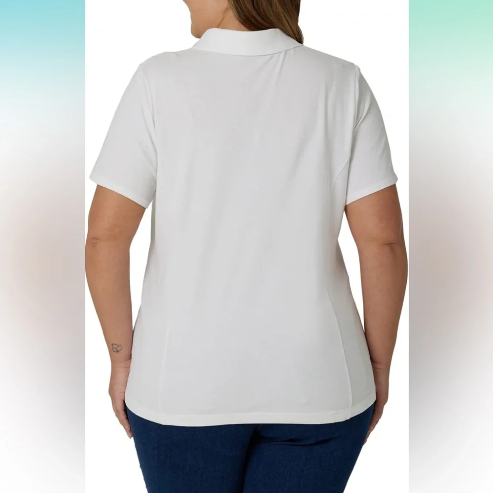 Riders by Lee Indigo womens Plus Size Short Sleeve Polo Shirt. Size 1X - Picture 2 of 15